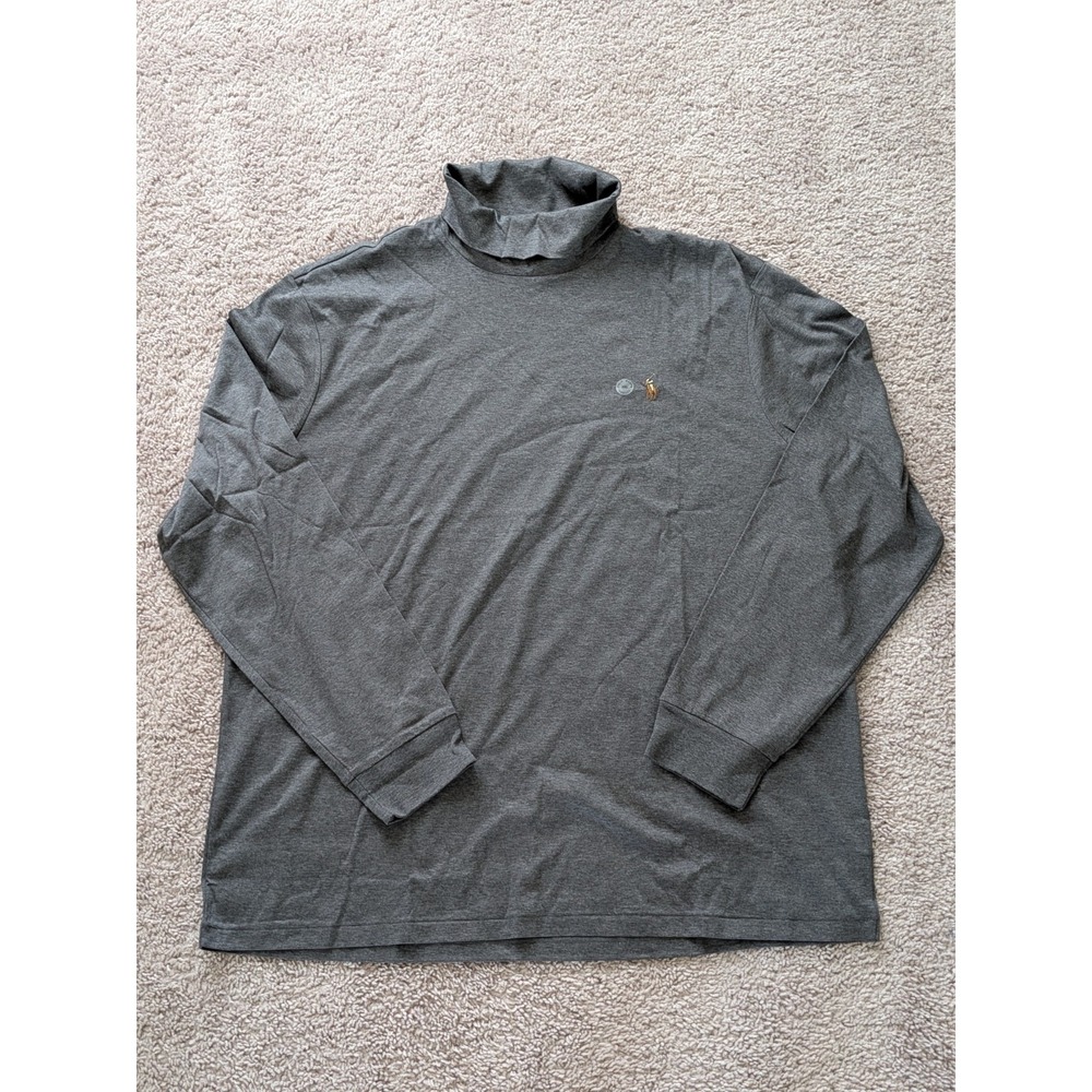 Polo Ralph Lauren Soft Cotton Turtleneck Sweater Mens XXL Gray NWT Flesh Pony